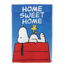 Peanuts Snoopy With His Friend Woodstock Garden Flag Home Sweet Home